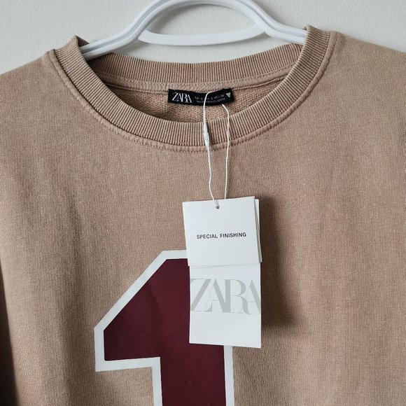 NWT Zara Varsity Washed Effect Sweatshirt & Pants - Picture 4 of 8